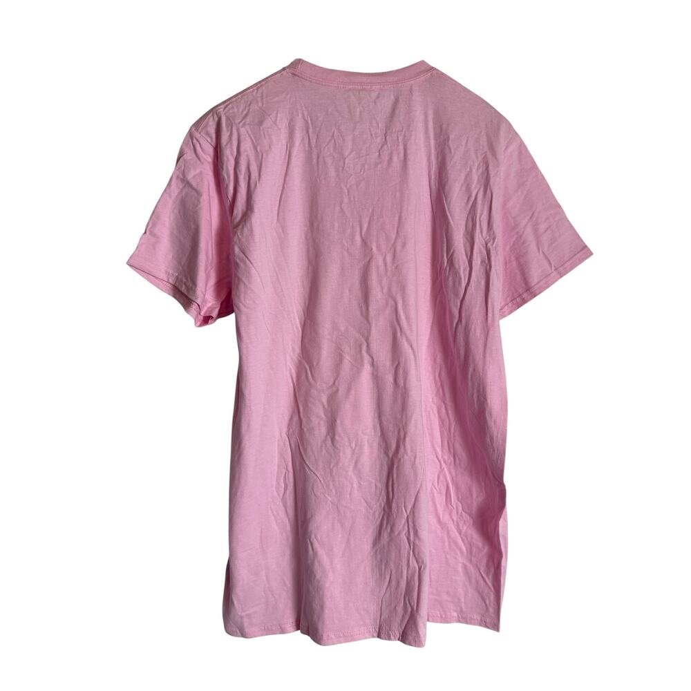 Disney Pink White Minnie Mouse Winking Short Sleeve Cotton Graphic T-Shirt Large - Picture 5 of 9